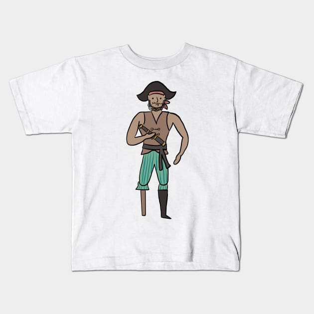 Pirate with hat Kids T-Shirt by Shurkason